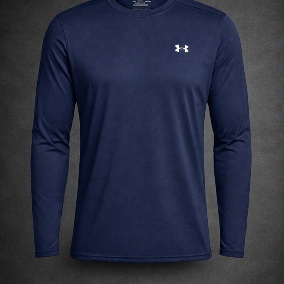 Under Armour Other - Under Armour HeatGear Shirt Mens Medium Navy Blue Long Sleeve Compression